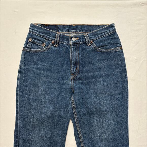 VTG 90s Levi's 517 Slim Fit Jr Boot Cut Flared USA Denim Jeans Blue Womens 28x29 - Picture 2 of 7